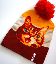Load image into Gallery viewer, Cat face custom beanie